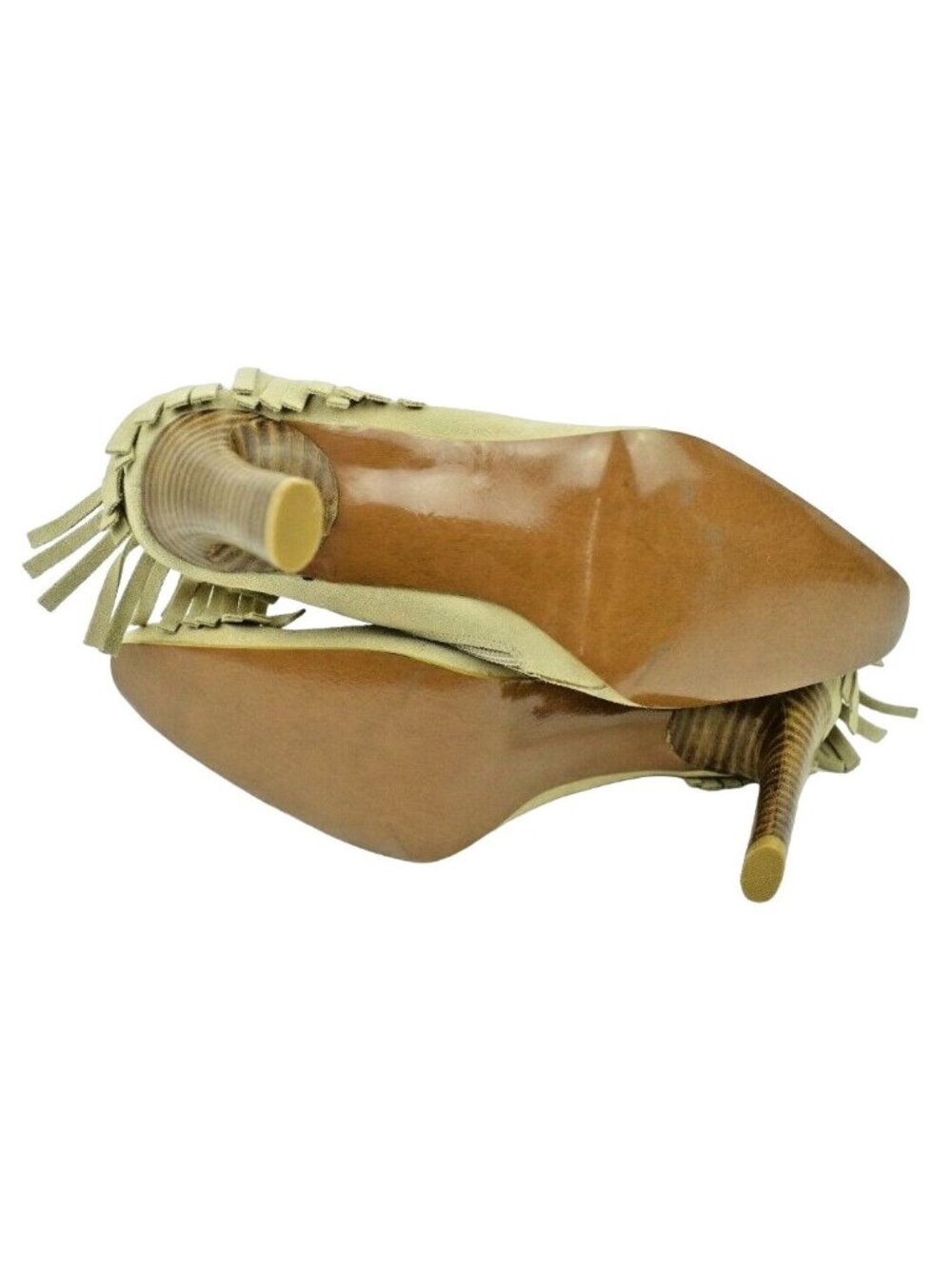 MIA Womens US Size 9 Hunter Tan Suede Leather Fringe Ankle Booties 4 inch Heels - Picture 10 of 11